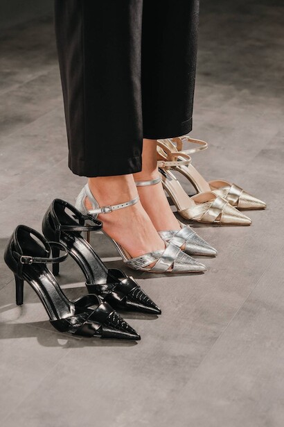 Gümüş Parlak Kroko Sivri Burunlu İnce Topuklu Ayakkabı Liena  Gümüş 6