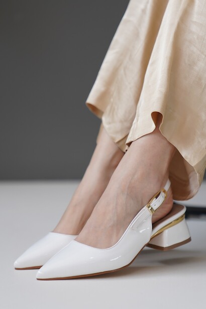 Kadın Gold Detaylı Topuklu Ayakkabı Vorina