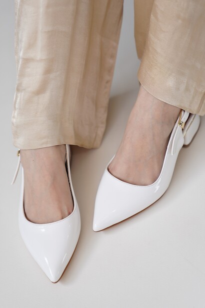 Kadın Gold Detaylı Topuklu Ayakkabı Vorina Beyaz 6