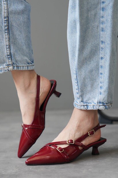 Kadın Çift Biyeli Mini Topuklu Ayakkabı Seeroi 