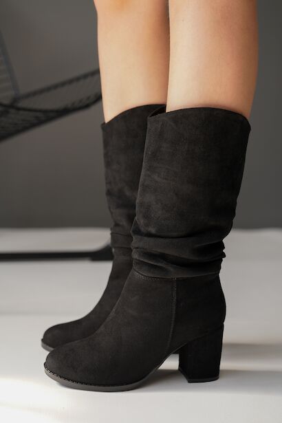 Kadın Körüklü Kısa Topuklu Çizme Ennard  Siyah 4