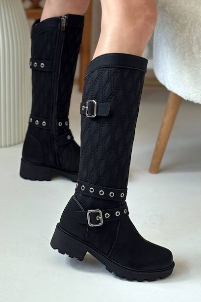 Kadın Süs Toka Detaylı Diz Altı Çizme Viona 