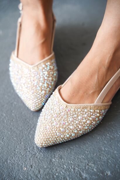 Kadın Arkası Açık Hasır Kadın Babet Ronia  Gümüş 4