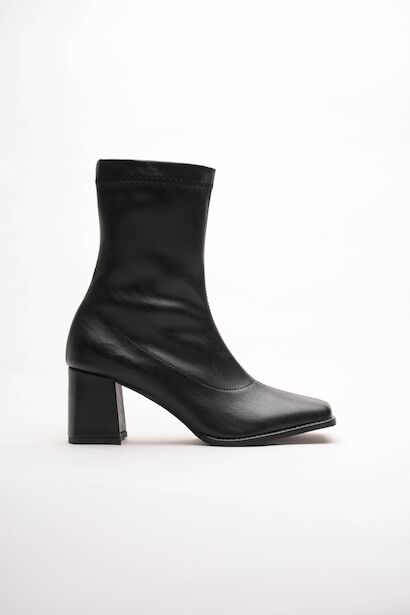 Kadın Fermuarlı Streç Topuklu Bot Cosele  Siyah Cilt 6