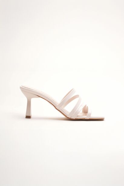 Kadın Küt Butun Tasarım Topuklu Terlik Prana  Bej 6