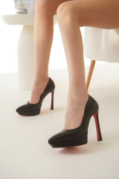 Kadın Baretli Platform Topuklu Ayakkabı Siena  Siyah Cilt 4