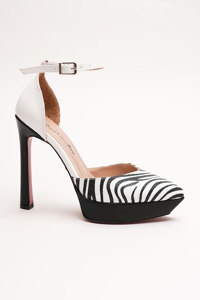 Kadın Baretli Platform Topuklu Ayakkabı Accies  Zebra;siyah