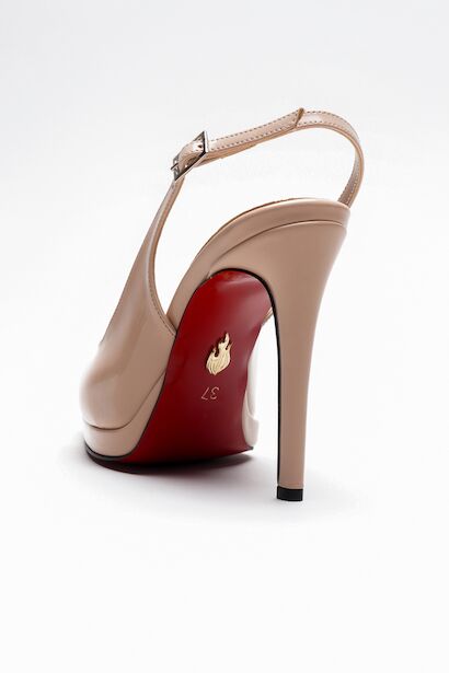 Kadın Arka Açık Sivri Burun İnce Topuklu Platform Ayakkabı Hari  Nude Rugan 4