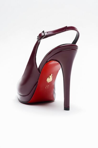 Kadın Arka Açık Sivri Burun İnce Topuklu Platform Ayakkabı Hari  Bordo 4