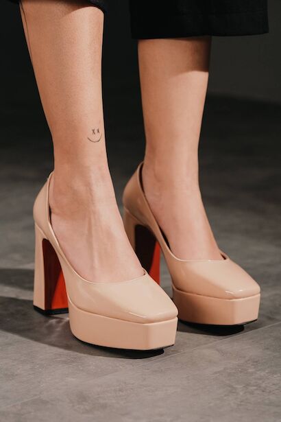 Kadın Platform Tasarım Toka Detaylı Orta Topuklu Ayakkabı Chelsea 