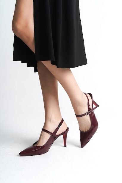 Kadın Günlük Kısa Topuklu Ayakkabı Zavos  Bordo 4