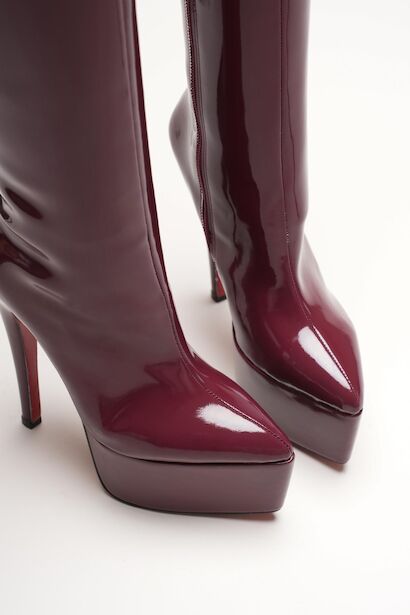 Kadın Sivri Burun Yüksek Topuklu Çizme Carmen  Bordo 6