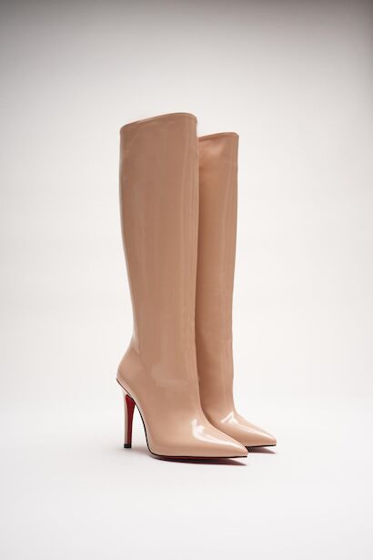 Kadın Sivri Burun Fermuarsız İnce Topuklu Diz Altı Çizme Monias 