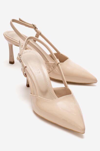 Kadın Sivri Burun Arkası Açık Kısa Topuklu Ayakkabı Cone 