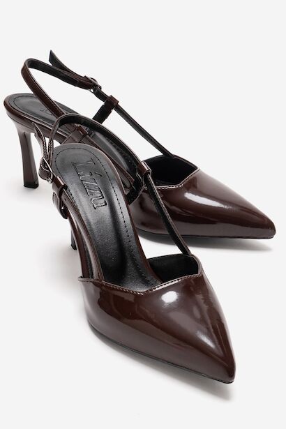 Kadın Sivri Burun Arkası Açık Kısa Topuklu Ayakkabı Cone 